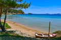 Beautiful Summer scenery at Chrisi Milia beach in Alonissos island, Greece Royalty Free Stock Photo