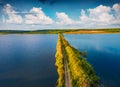 Beautiful summer scenery. Stunning summer scene of Vertelka lake, Ternopil region.