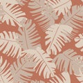 Beautiful summer seamless pattern with exotic banana plant leaves. Decorative hawaii texture. Repeating tile, natural