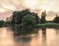 Beautiful summer season specific photograph. Summer archipelago with beautiful sunlights and waterline. Lovely lights and colors. Royalty Free Stock Photo