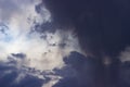 Fantastic black clouds against summer sky background