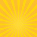 Beautiful summer sunburst background. yellow rays pop art background. retro vector illustration.