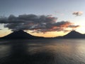 Beautiful summer sunset Atitlan Lake Guatemala