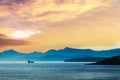 Beautiful summer sunset on Faroe Islands Royalty Free Stock Photo