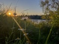 a beautiful summer sunset over the Berezina river Royalty Free Stock Photo