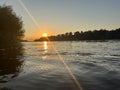 a beautiful summer sunset over the Berezina river Royalty Free Stock Photo