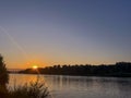 a beautiful summer sunset over the Berezina river Royalty Free Stock Photo