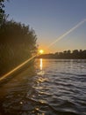 a beautiful summer sunset over the Berezina river Royalty Free Stock Photo