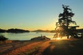 Gulf Islands National Park, Saturna Island, Beautiful Sunset over Winter Cove, British Columbia, Canada Royalty Free Stock Photo