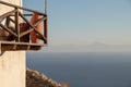 Beautiful Summer Terrace View of a Old Greek House at the Aegean Sea and the Sporades on the Greek Island of Alonissos, Ancient Gr