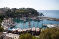 Beautiful summer view of Antalya harbor in Turkey Royalty Free Stock Photo