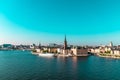 Beautiful summer view of the architecture of the Old Town pier in the Sodermalm district of Stockholm, Sweden Royalty Free Stock Photo