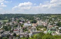 View from the Bona Hill to Kremenets city and former Jesuit Cathedral. Ternopil Region, Ukraine Royalty Free Stock Photo