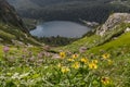 Beautiful summer view of Popradske Pleso. High Tatra mountains. Royalty Free Stock Photo