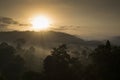 Beautiful sun rise over the mountain Royalty Free Stock Photo