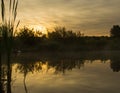 Beautiful Sun rise with water Reflections of the sun Royalty Free Stock Photo