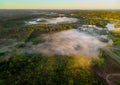 Beautiful in the sun rising a beautiful color on the mist in the foggy morning at river on sunrise Royalty Free Stock Photo