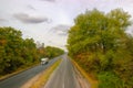 beautiful sun rising sky with asphalt highways road in rural scene Royalty Free Stock Photo