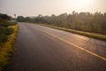 Beautiful Sun Rising Sky With Asphalt Highways Road Royalty Free Stock Photo