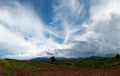 sun sky cloud at the mountain range and the in the backgroun Royalty Free Stock Photo