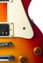 Beautiful sunburst electric guitar close up