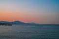 Beautiful sundawn scene on Alanya beach Royalty Free Stock Photo