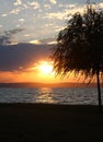 Beautiful sundown at Lake Balaton Royalty Free Stock Photo