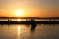 Beautiful sundown at Lake Balaton Royalty Free Stock Photo