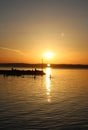 Beautiful sundown at Lake Balaton Royalty Free Stock Photo