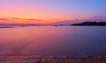 Beautiful sundown over Saronic Gulf of the Aegean Sea