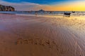 Beautiful sunet in Ao Nang beach, Krabi, Thailand.