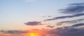 Beautiful sunet panorama with dramatic clouds