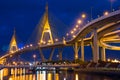 Beautiful sunet view of Bhumibol Bridge,Thailand Royalty Free Stock Photo