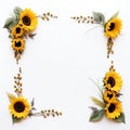 Beautiful Sunflower Frame Nature\'s Elegance