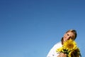 Beautiful Sunflower Woman Royalty Free Stock Photo