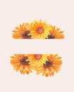 Beautiful sunflowers in an elegant frame