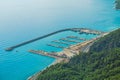 Beautiful sunny aerial view of Turkish marine landscape Royalty Free Stock Photo