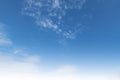 Beautiful sunny blue sky background with white clouds in tropical summer or spring morning sunlight Royalty Free Stock Photo