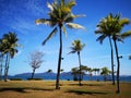 Bright blue sunny sky above with beautiful ocean view. Royalty Free Stock Photo