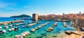 Beautiful sunny day over the bay in front old town of Dubrovnik Royalty Free Stock Photo