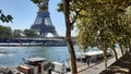 Beautiful sunny day in Paris with the iconic Eiffel Tower in the background