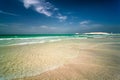 Jumeirah beach in Dubai with crystal clear sea water and amazing blue sky, Dubai, United Arab Emirates. Royalty Free Stock Photo