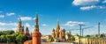 Beautiful sunny panorama of Moscow, Russia