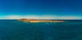 Beautiful sunny panoramic aerial view of Lobos island off the coast of Fuerteventura Royalty Free Stock Photo