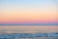Beautiful sunny and pink sunrise on the beach Royalty Free Stock Photo