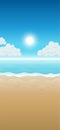 Beautiful sunny tropical beach. Paradise tropical wallpaper seascape. Calm, peaceful view of sea, sky, clouds, sand. Tropics