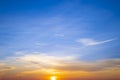 Beautiful sunrice on blue sky and cloud nature. clear sky and white cloud Royalty Free Stock Photo