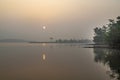 Beautiful sunrise above the lake at Vandri lake in Maharasthra India