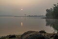 Beautiful sunrise above the lake at Vandri lake in Maharasthra India Royalty Free Stock Photo