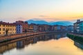 Embankment of the River Arno in the Italian City of Pisa Royalty Free Stock Photo